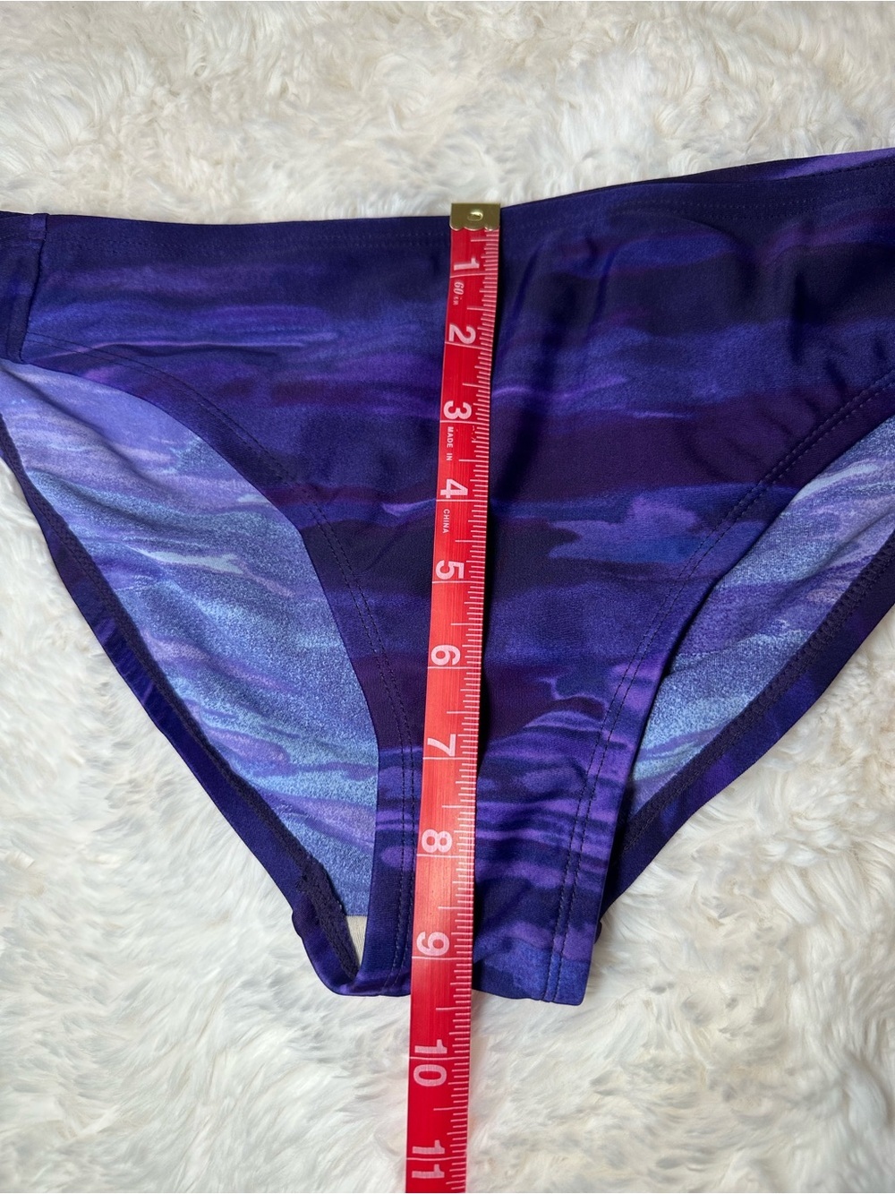 Exhilaration Purple Bandeau Bikini Set Tie Side Swimsuit Watercolor Print - Picture 13 of 16